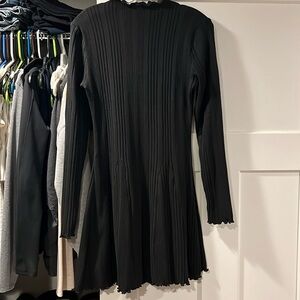 Black knit skater dress